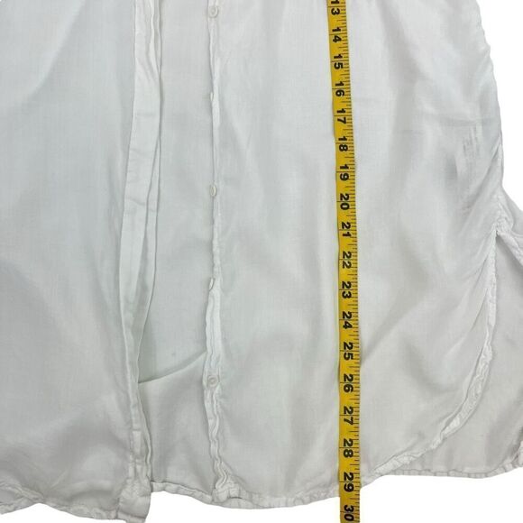 Zara Z1975 Denim Womens Chambray Long Sleeve Button Up Shirt White Size Small - Picture 9 of 14